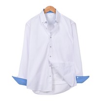 핫코드 남성용 버튼 포인트 화이트 긴팔 셔츠 HC15