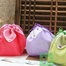 여름상회 답례품_전통_한국_전통연꽃모양_주머니_주머니/_외국인_선물_명절_설날_추석_선물_포장_기념품_케이스_한복_선물_선물_복_기념일 DE37, 연꽃모양 선물주머니-퍼플