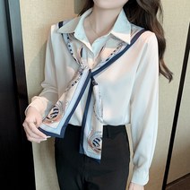 스타일아유 여자 스카프 고급진 카라넥 블라우스 정장 셔츠 긴팔 오피스룩 하객룩