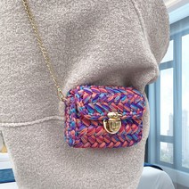 코바늘 사각 클러치 가방 뜨기 diy 만들기 손뜨개 키트, 레인보우 퍼플