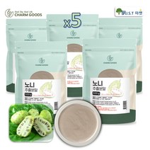 노니가루 건노니 노니 추출 분말 주스 효능 100% 지퍼팩, 5팩, 500g