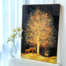 쿠칭아일랜드 더커진 돈벼락 재물가득 부자되는 골드액자 40x60cm 돈나무액자, 부자액자해바라기