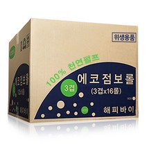 에코 천연펄프 점보롤 3겹 16롤 업소용 대용량 휴지 화장지, 16개입, 1개
