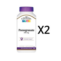 21st Century Pomegranate 석류 500mg 120캡슐 X 2병, 단품, 단품