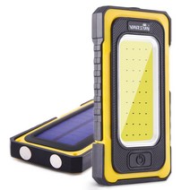 WARSUN 고휘도 1500루멘 태양열 LED 작업등 자석 충전 랜턴, 엘로우, 4000mah, 없음