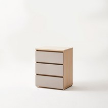 한샘 티오 서랍장 3단 60cm(컬러 택1), 화이트/코튼그레이(C)