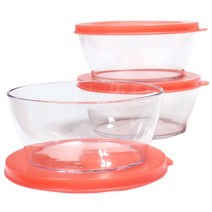 타파웨어 크리스탈볼 반찬용기 오렌지 990ml 3개세트