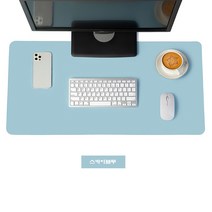 모스라인 가죽 데스크매트 대형 책상매트 덮개 깔개 깔판 60x30, 스카이블루