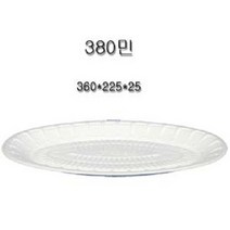 psp - 380 민/ 회 포장용 접시 보쌈 수육 담는 테이크아웃 일회용 용기 대형 도시락 그릇 막국수 수산물 식품 배달 스티로폼 포장 타원 접시 생선 쟁반 회접시 트레이 일회용기, 500개, 1박스