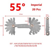 나사 플러그 게이지 기어 톱니 피치 탄소강 센터 측정 선반 콤비나 미터법 인치 55/60 도, 01 55 Degree Inch