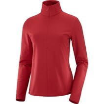 살로몬 Outrack HalfZip Midlayer Longsleeve Shirt 여성 레드 칠리
