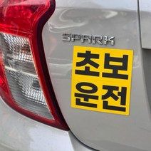 잘보이는 초보운전 자동차 자석 스티커 탈부착 도로연수 주행연습, 초보+운전+병아리