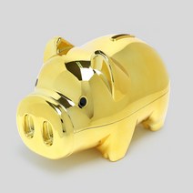 국산 골드 돼지저금통 17x11cm사은품 황금돼지 저금통