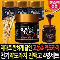천기 약도라지 진액고 4병세트 100% 국산 도라지 청 엑기스 진액 농축액 즙, 찐한 천기약도라지진액고:4병세트, 1병 100g