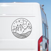 어드벤처 마운틴 포레스트 씬 대형 캐러밴 스티커 모터홈 RV 트럭 데칼 Horsebox 자동차 캠퍼 밴 데칼, Black+30CM