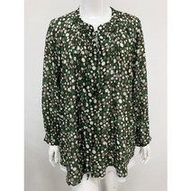 포라리그린색도트무늬쉬폰블라우스L925040