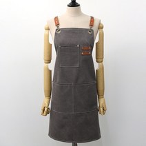 수맘 수엠W 카페 공방 캔버스 방수 앞치마, 그레이