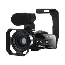 디지털캠코더 듀얼 4k 5600만화소 cmos 야간촬영 라이브방송 한글지원, 레드, 풀옵션(초광각렌즈+접안렌즈+외장마이크), 렌즈후드+스테빌라이져+플래쉬
