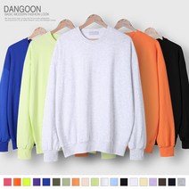 남녀공용 솔리드 오버핏 19색 맨투맨