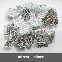 붙이는타일 벽데코 타일 스페인 거실 폴리싱 모자이크 80g(2.82oz)가방 컬러 유리 조각 반투명 거울 깨진 유리 조각 diy 아트 공예 재료 촛대, 미러 실버, 80g 2.82oz