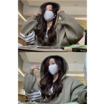 한소희 후드 후드집업 양털 스웨터 코트 과 모델 캐주얼 스포츠 후드 지퍼 카디건