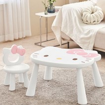 키티 테이블&체어세트 큐트 유아 책상 리본아기의자포함, 의자추가