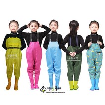 갯벌체험 아동 가슴장화 누림무역, 250, 핑크
