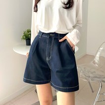 쏘옷 여성용 모리 스티치 4부 데님 팬츠