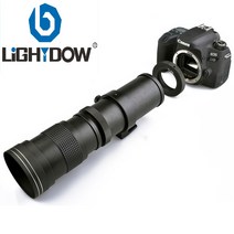 Lightdow420800mm F/8.316 슈퍼 망원 렌즈 수동 줌 + T2 어댑터 링 캐논 니콘 펜탁스 후지 필름 카메라 용, Canon EF-M