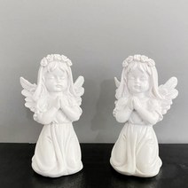 유럽식 빈티지 천사 조각상 캔들 홀더 스타일 북유럽 레트로 귀여운 오브제, AK.미니 천사 여자 한쌍
