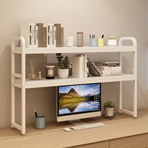 책상위 책꽂이 2단 선반 책장 간이, 115x25 화이트 선반 순백색 바탕