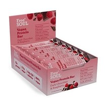 프리 소울 프로틴 바 식물성 초콜릿 고단백 저탄수화물 수크랄로스 팜 오일 12 카운트 다크 라즈베리, 다크 초콜릿 라즈베리