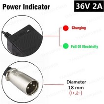 전동킥보드충전기 tangspower 36v 2a electric scooter 납산 배터리 충전기 41.4v 전기 자전거 휠체어 납산 배터리 충전기 호환, 3핀 xlr, 에게