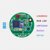 스마트 비콘 태그 블루투스 Holyiot-nRF52810 근접 마케팅 모션 센서 ibeacon LIS2DH12 SHT30 온도 습도 저, 한개옵션1, 한개옵션0