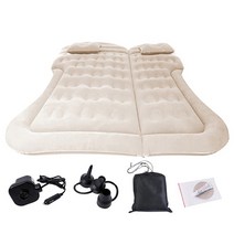 캠핑용 에어 매트 텐트 이너 차박 매트리스 car travel inflatable bed 175x130cm auto 뒷좌석 트렁크 유니버설 리스 침대 공급 여행 캠핑 가족, 베이지