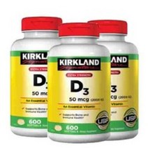Kirkland Signature 커클랜드 시그니처 Extra Strength 비타민 D3 50mcg 600정, 3개