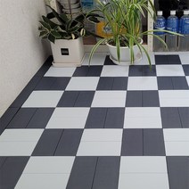 (진성산업)오브제-데크타일32P(본판16장+보조블럭16장).베란다바닥재.마루.욕실매트.현관발판.테라스바닥재.바닥인테리어.데크타일.마감재, 05).애쉬핑크32P
