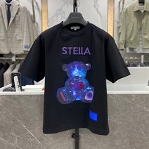 리버클래시 22S/S 블랙 아트 베어 프린팅 세미오버핏 반팔 티셔츠 (LIS 41872)