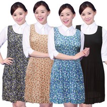 여름 쉬폰 주름 원피스 앞치마 시원한 얇은 경량 CR01, CR01 검정하늘꽃