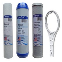 Universal Reverse Osmosis RO Replacement Set of 3 filter cartridges : Sediment GAC CTO Carbon Bloc, 1