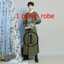 난타복 공연복 난타 무대 공연 의상 한복 남성 현대 오리엔탈 전통 자수 남녀공용 라운드 넥 로브 패션