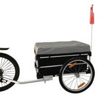 자전거 트레일러 1인용 캠핑 짐수레 캐리어 웨건 연결 여행용 셀프 트롤리 자전거용품 국토종단 분리가능, 일반 오렌지색