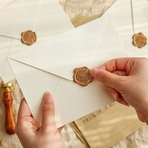 편지지 편지봉투 결혼 청첩장 초대장 이쁜 깔끔한 스티커 실링왁스 인장 10개 세트, 포유