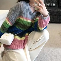플래퍼 FLAPPER 레인보우라인니트_FB2WKN090C