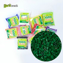 비즈 공예 지니비즈 리필용 싱글컬러 1000비즈, 다크그린, 1개