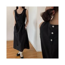 와이케이하우스 Acme Ground Vest Skirt 2021 Summer New Korean U-neck 느슨한 민소매 드레스 20577_69994