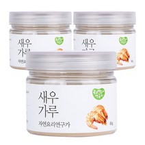 100% 새우 가루 분말 국내산 천연 조미료 파우더 작은사이즈, 80g, 3개