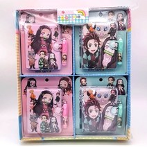 문구 세트 볼펜으로 12 개몫 악마 슬레이어 노트북 세트 귀여운 휴대용 참고 도서 일기 플래너 편지지 선물 용품 학교 용품, [19] Pikachu