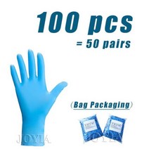 녹색 일회용 장갑 안전 시험 니트릴 다목적 방수 가정용 식품 심기 농업 작은 100, Blue-100 pcs_M