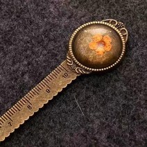 북링 북집게 북다트 독서링크리에이티브 레트로 청동 라운드 북마크 10cm 눈금자 빈티지 금속 다채로운 꽃, 13 13